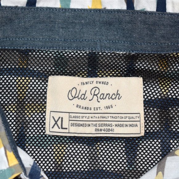 Men's Old Ranch Multi Colored Plaid Snap Front Shirt Sz XL - Picture 3 of 4